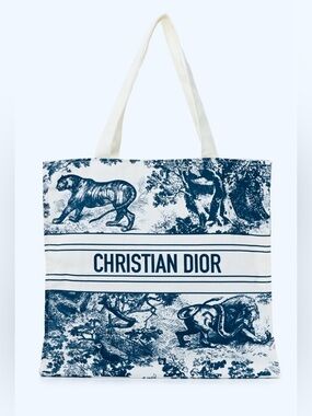 Dior Blue and White “Toile de Jouy” Dioriviera” Canvas Tote Bag GWP NWT